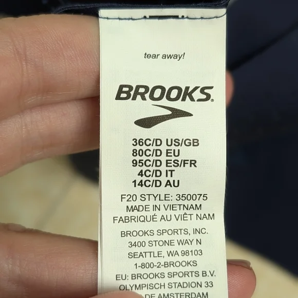 Brooks Midnight Blue Sports Bra - Picture 2 of 2